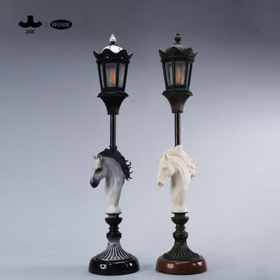 JXK&Home马头灯家居室内桌面装饰台灯摆件马头雕塑树脂手工灯