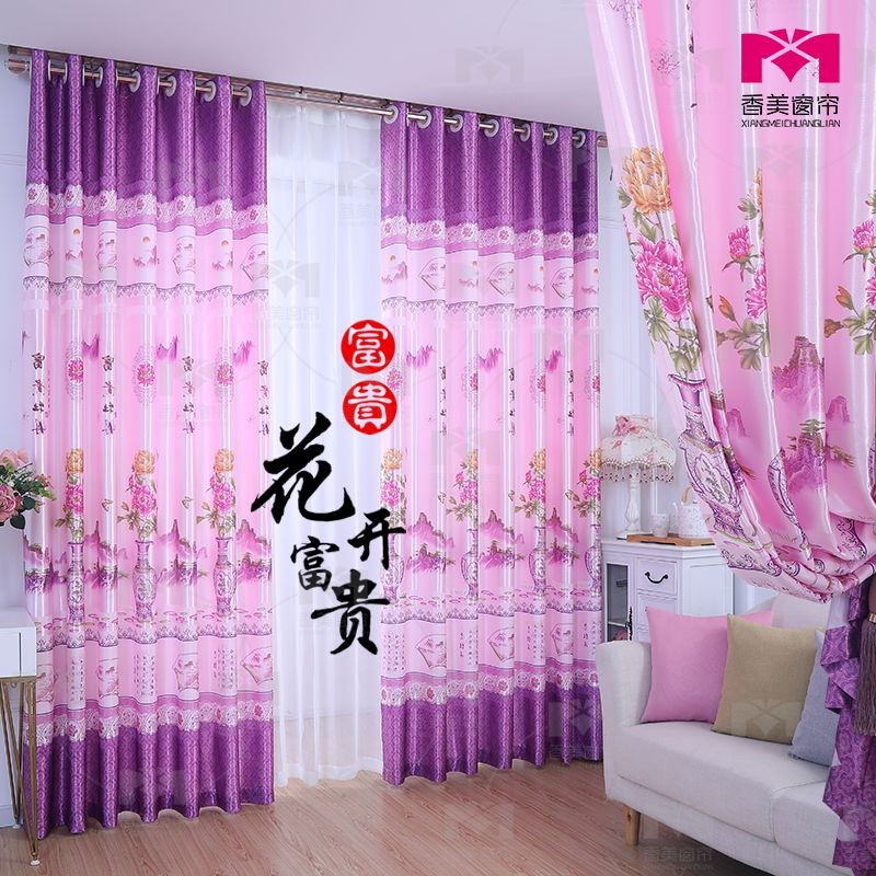 半遮光印花窗帘大全成品图片