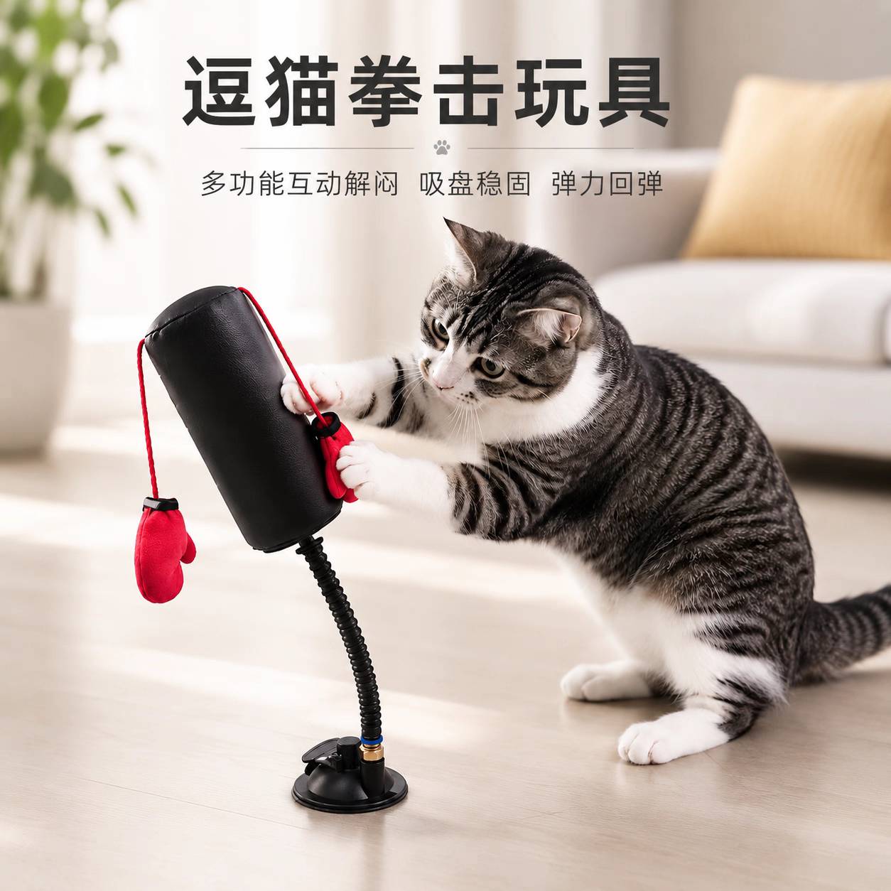 猫咪拳击手套趣味逗猫玩具沙袋