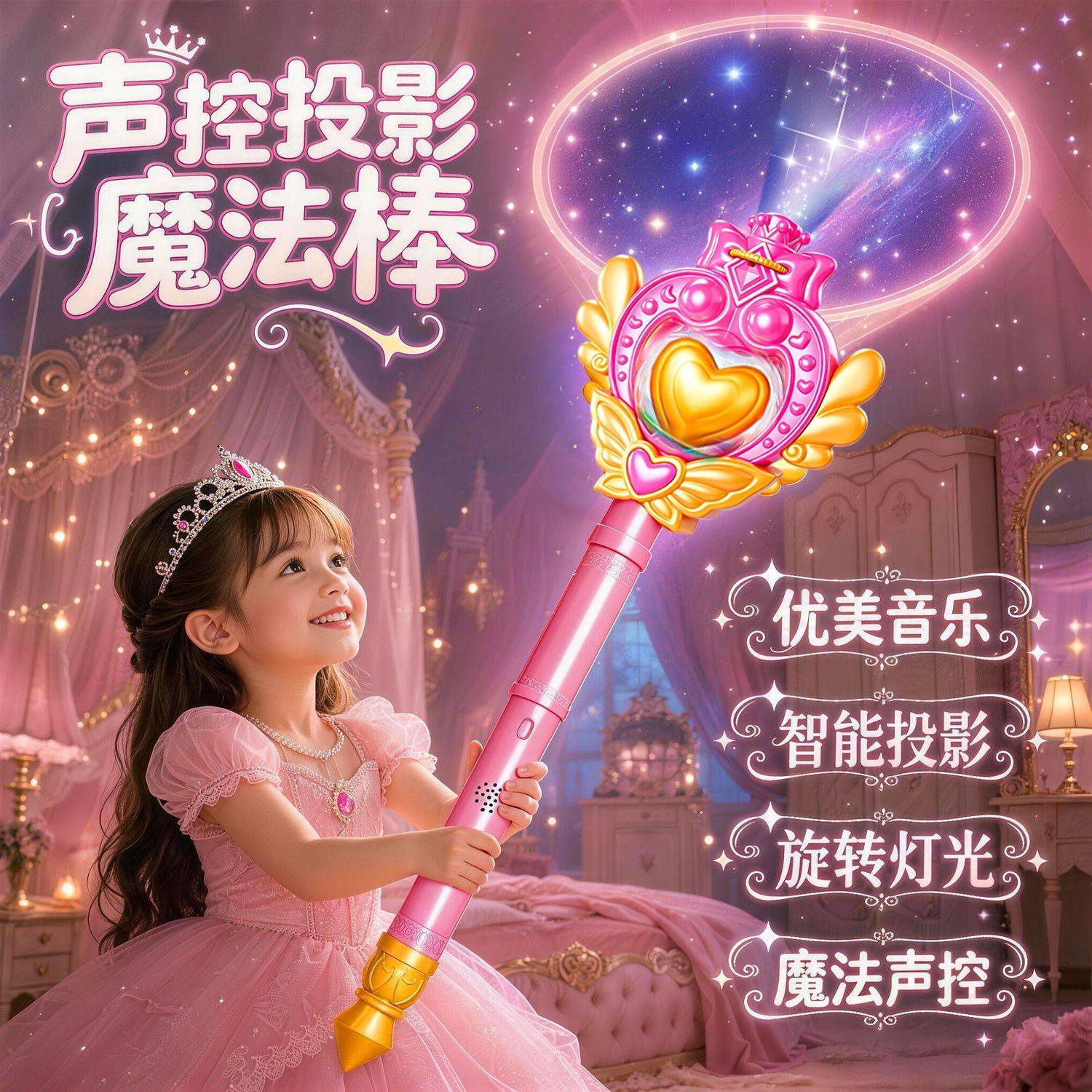 儿童声控魔法棒巴啦啦小魔仙闪光