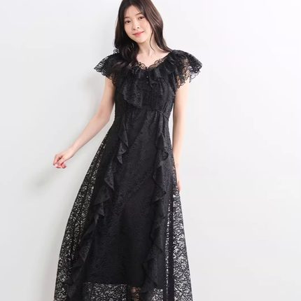 大促现货速发 umii日本代购 cocodeal  荷叶边蕾丝连衣裙75515191