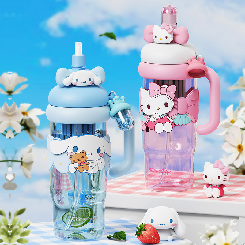 可爱女生吸管水杯tritan无异味