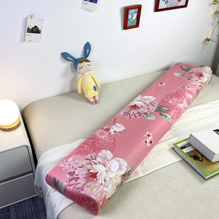 乳胶双人枕长枕套纯棉泰国枕头套1.2m1.5米1.8全棉记忆枕长枕芯套