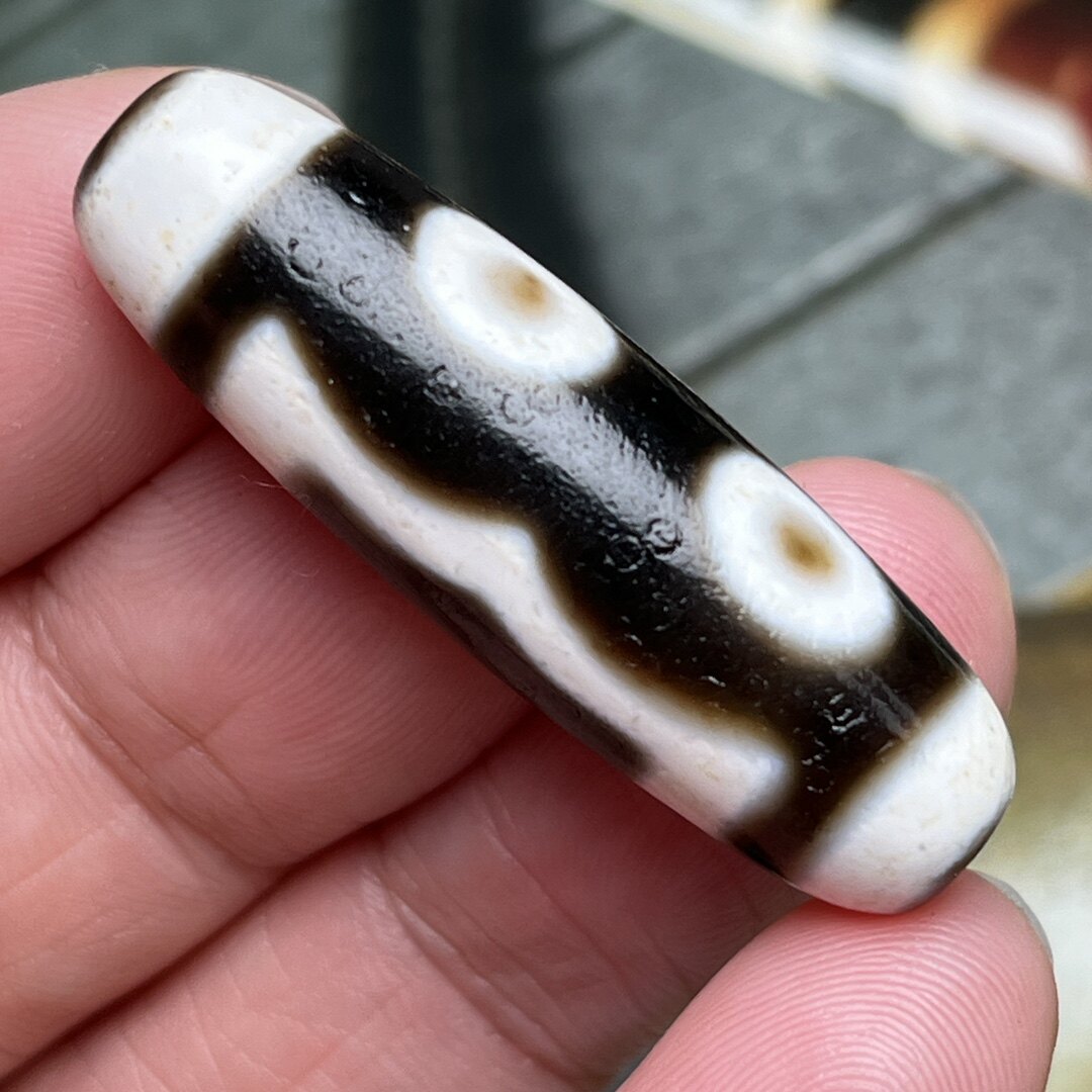 藏传高油包浆三眼天珠吊坠男女