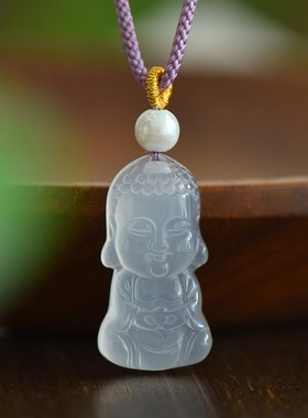 高冰玉髓抱抱佛挂件女生项链配饰