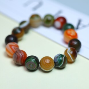 精致阿拉善圆珠手链男士招财纳福手串时尚百搭高级配饰情侣玉佩