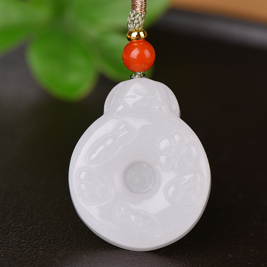 白色金丝玉前程似锦吊坠挂件女款项链配饰时尚百搭情侣款配饰礼物