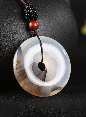 冰种玉髓草花平安扣吊坠男女玉石