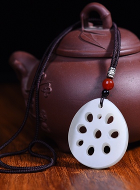 和田玉吉祥大藕片吊坠男女款挂件