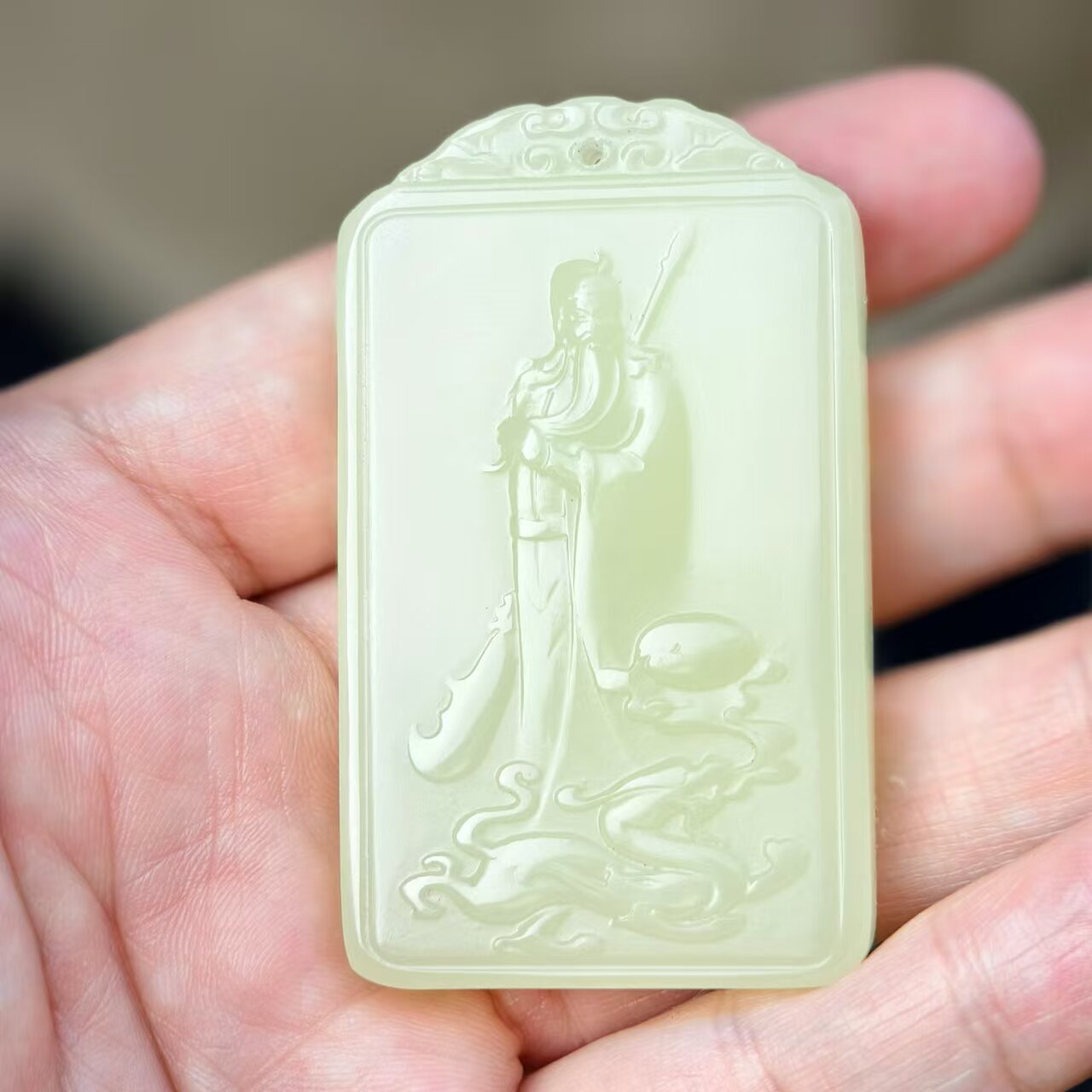 阿富汗玉关公吊坠男生玉佩礼物款