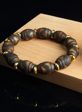 藏传虎牙天珠手链招财进宝男款礼