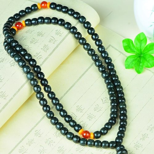 和田玉108颗珠项链男女挂件吊坠