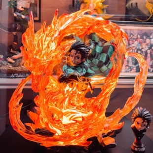 鬼灭之刃火神炭治郎祢豆子猗窝座炎柱小芭内盲盒手办模型摆件玩具