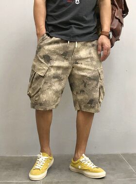 夏季迷彩工装口袋五分短裤
