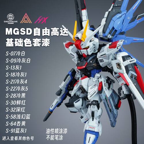冲击波模型漆  MGSD 自由高达 ANC样式 套装漆 油性喷涂漆