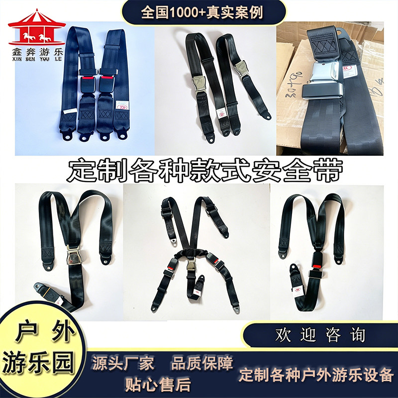 游乐场设备两点式安全带碰碰车配件三点式安全带定制各种安全带 - 实物图