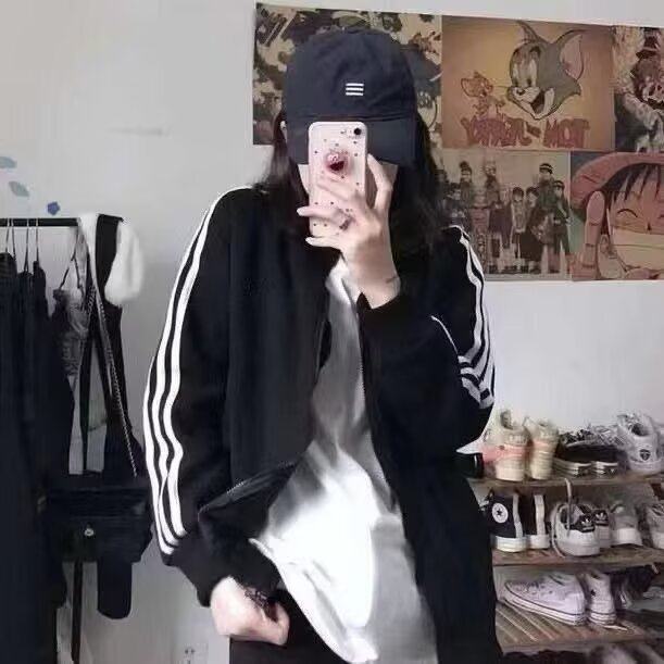 早秋卫衣男女2025新款三条杠夹克