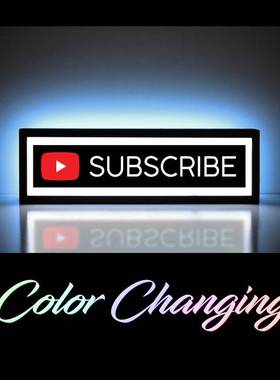 跨镜热卖 专业灯箱灯牌led灯生产 SUBSCRIBE灯箱广告牌夜灯