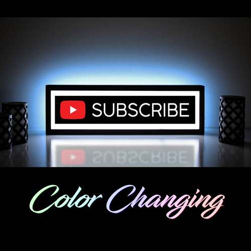 跨镜热卖 专业灯箱灯牌led灯生产 SUBSCRIBE灯箱广告牌夜灯