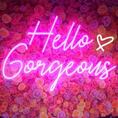跨境电商led霓虹灯hello gorgeous室内发光氛围灯造型灯装饰灯