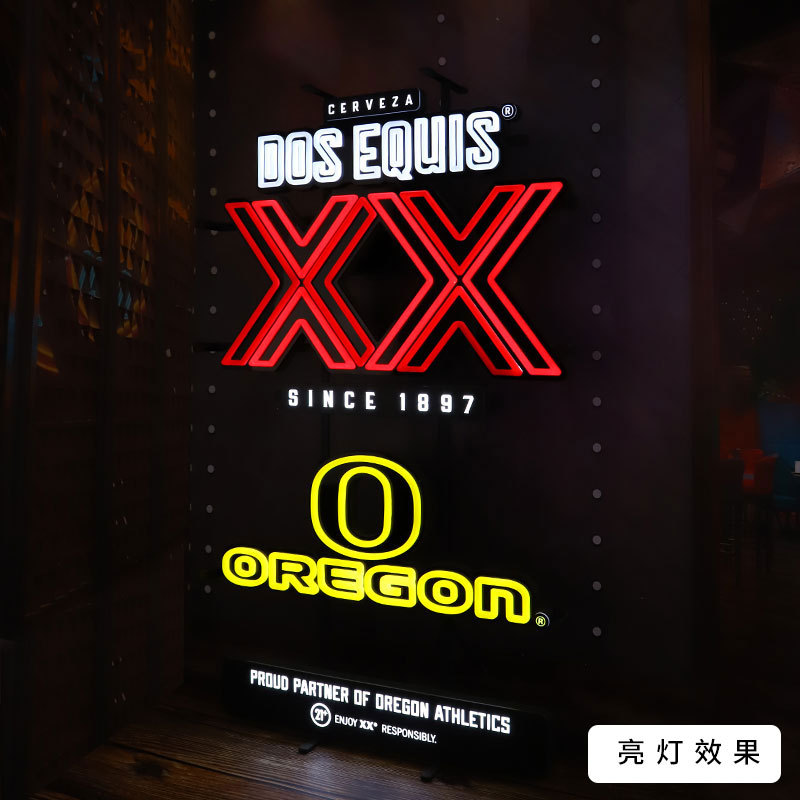 亚克力展示牌led亚克力霓虹灯五金支架悬挂灯牌酒水展示广告牌图片