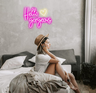 USB款led生日灯HappyBirthday发光灯字母灯 hello gorgeous霓虹灯