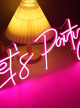 霓虹灯let's paty厂家直卖硅胶仿霓虹led亚克力造型家居装饰灯