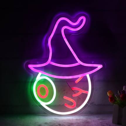 led霓虹灯背板眼珠 透明亚克力霓虹灯 摆件节日氛围灯