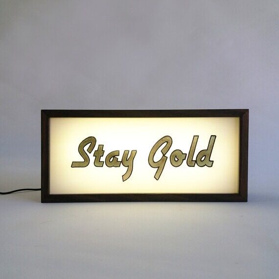 跨境爆款 stay gold创意灯箱展示led灯气氛灯家居装饰广告灯