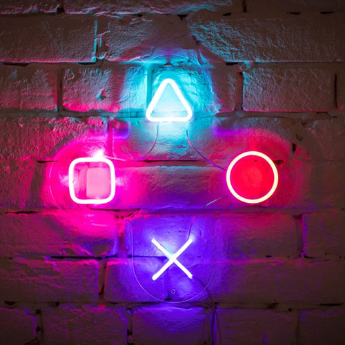 游戏霓虹灯游戏手柄按钮电玩城装扮装饰灯室内创意造型灯跨境商家