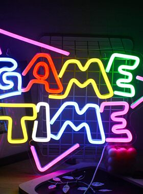 亚马逊爆款源头厂家LED霓虹灯GAMETIME 亚克力背板游戏氛围装饰灯