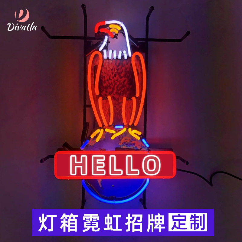 外贸定做LED招牌灯箱霓虹商业铁架亚克力造型发光字霓虹灯牌定制