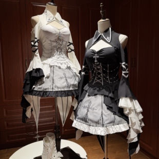 暗夜序章Lolita罪与赎哥特风裙子圣职系黑色洛丽塔修女风燕尾服