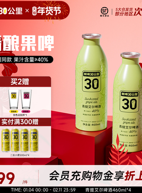 鲜啤30公里精酿青提艾尔啤酒原浆女士低度微醺果啤460ml*4罐
