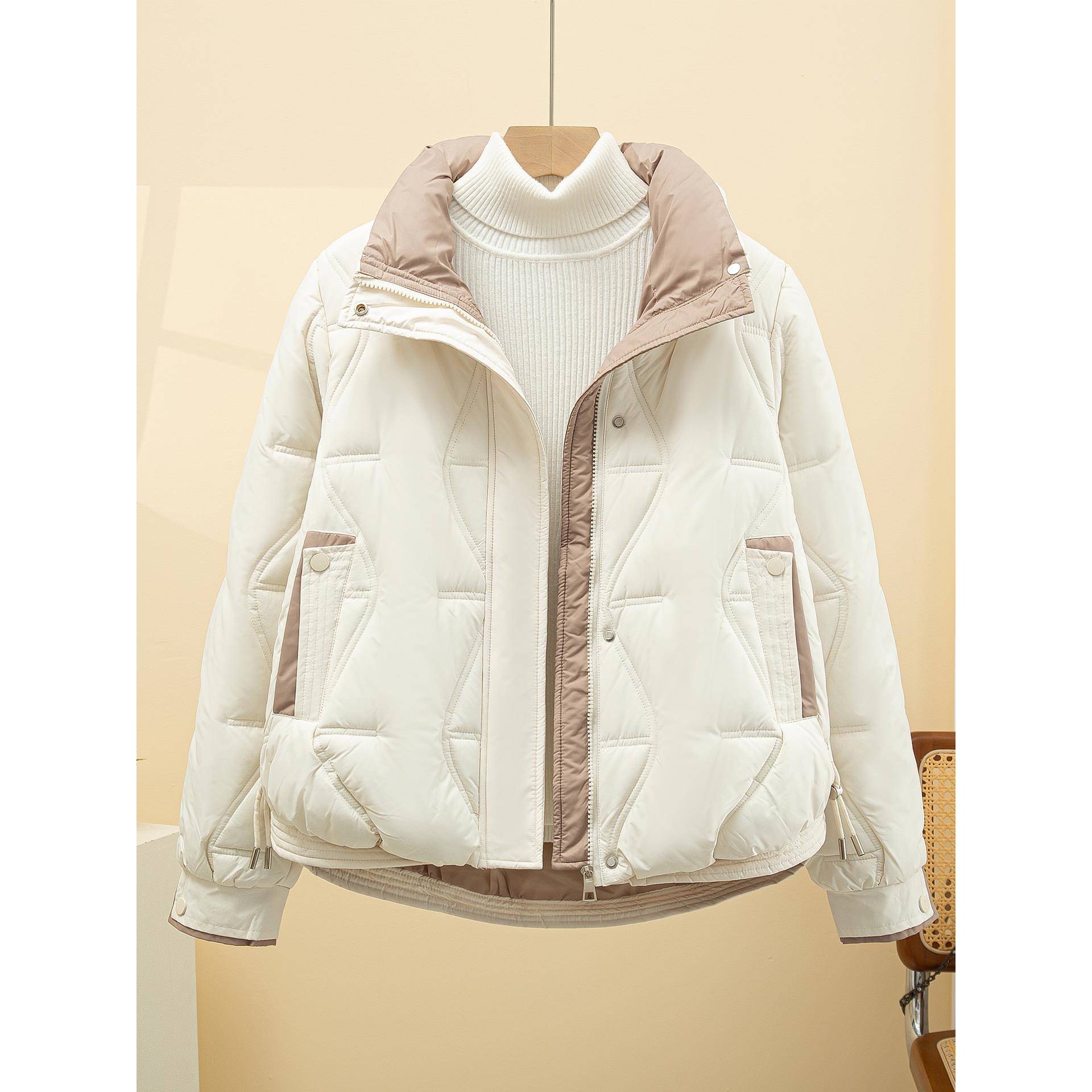 羽绒棉服女短款2025新款韩版冬季棉衣女小个子宽松厚立领棉袄外套