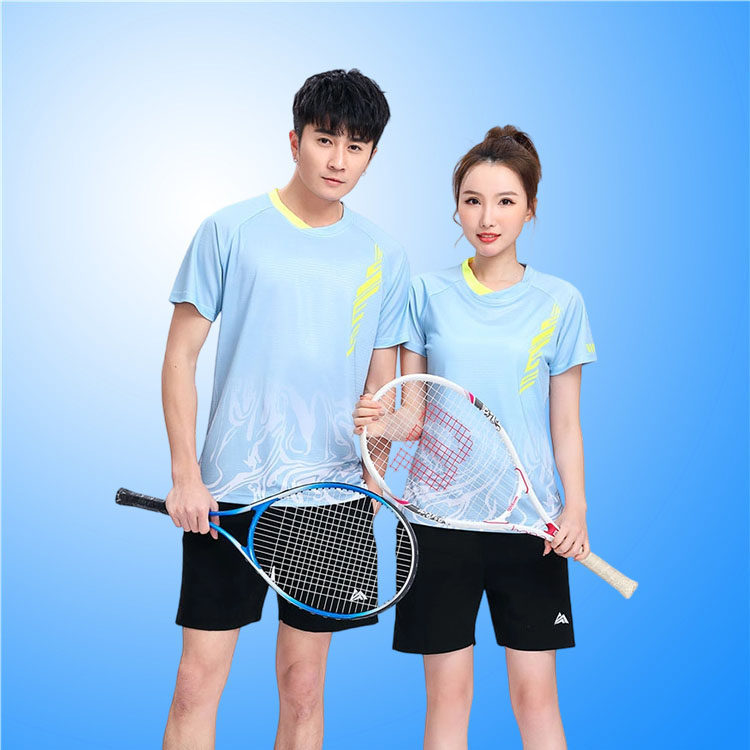 快干透气羽毛球服套装男女夏