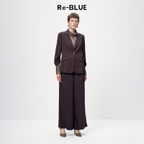 Re-BLUE轻奢高智通勤七分袖西装