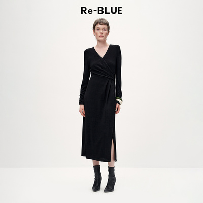 Re-BLUE知性气质百搭修身连衣裙