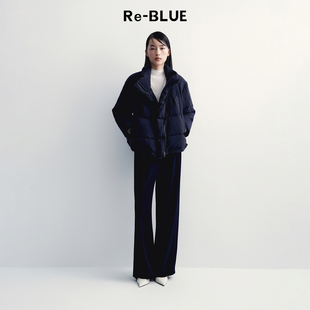 上衣外套 高级静奢百搭一手长羽绒服气质经典 BLUE轻奢优雅女装