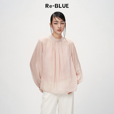 Re-BLUE法式知性气质薄纱小上衣