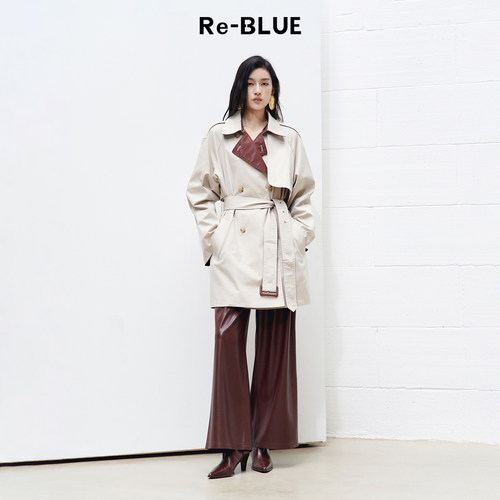 Re-BLUE简约率性两面穿风衣外套