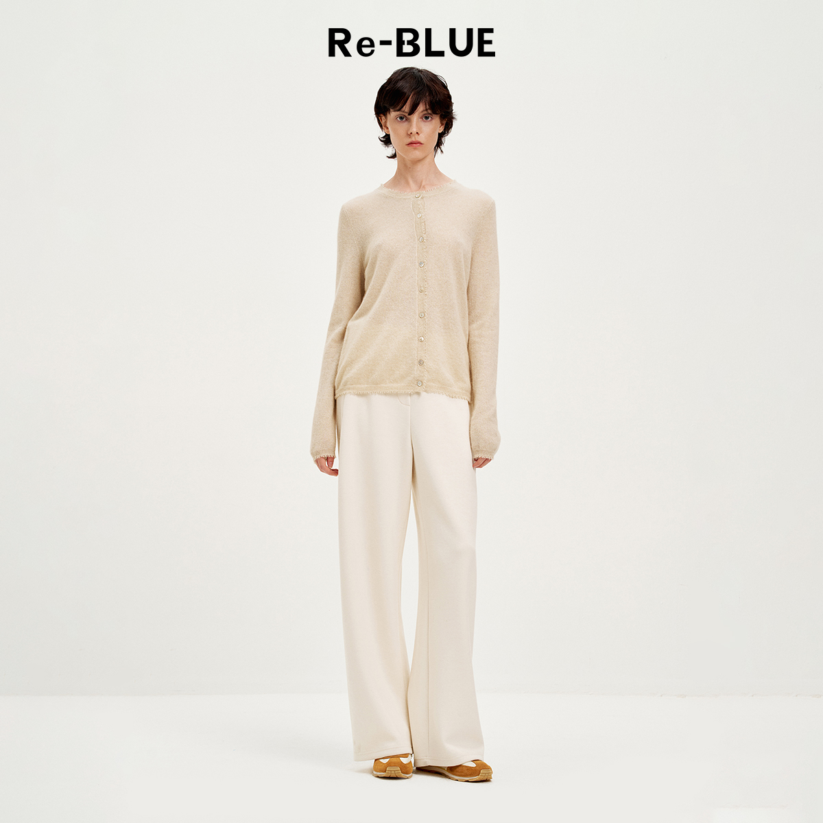 气质慵懒百搭毛边针织开衫外套