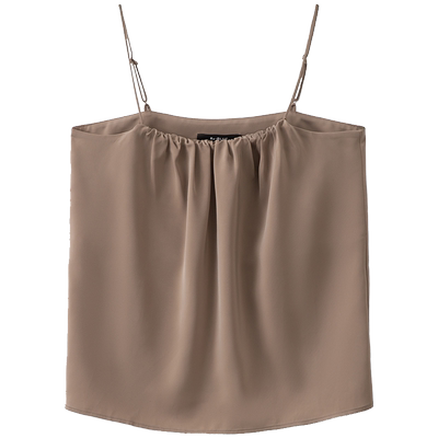 优雅知性捏褶吊带内搭上衣