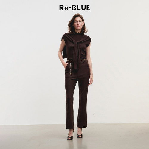 Re-BLUE立领打底衫披肩两件套