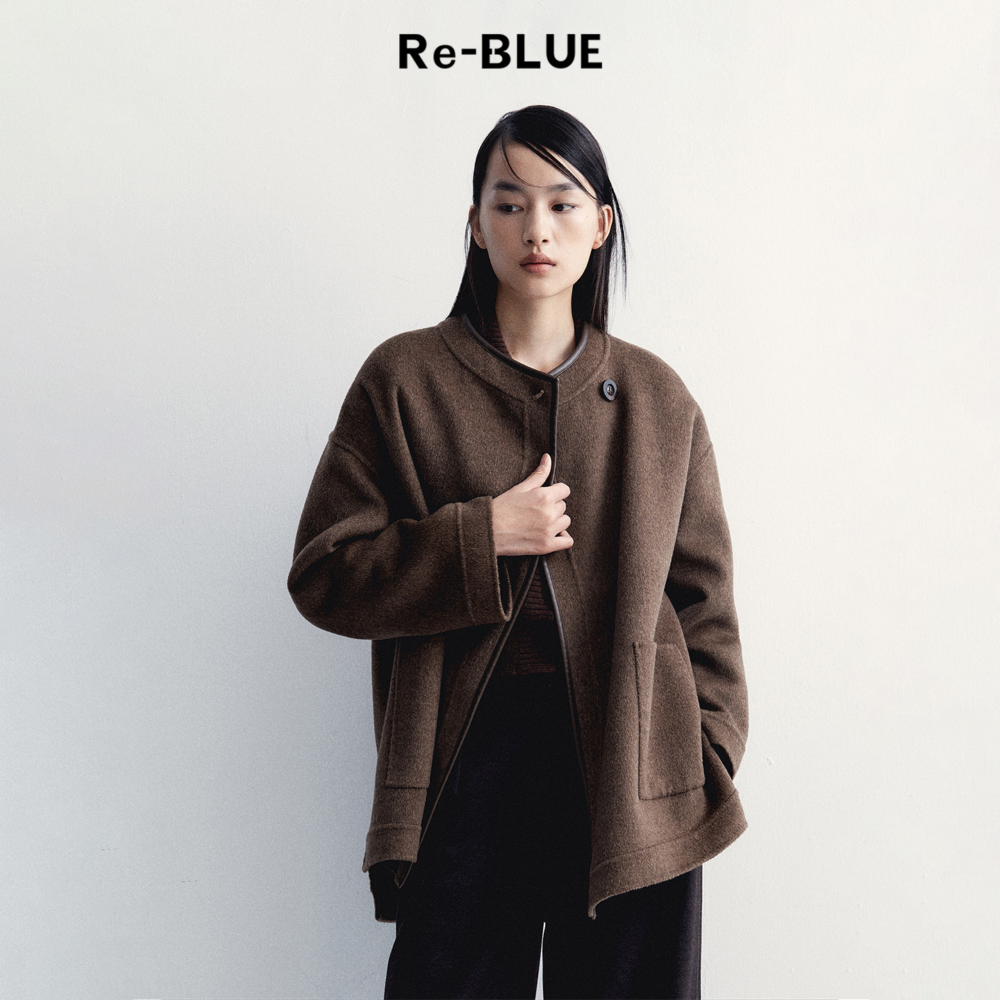 Re-BLUE轻奢复古高智感廓形大衣