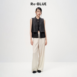 国风静奢香云纱马甲小外套 BLUE轻奢优雅女装 新中式