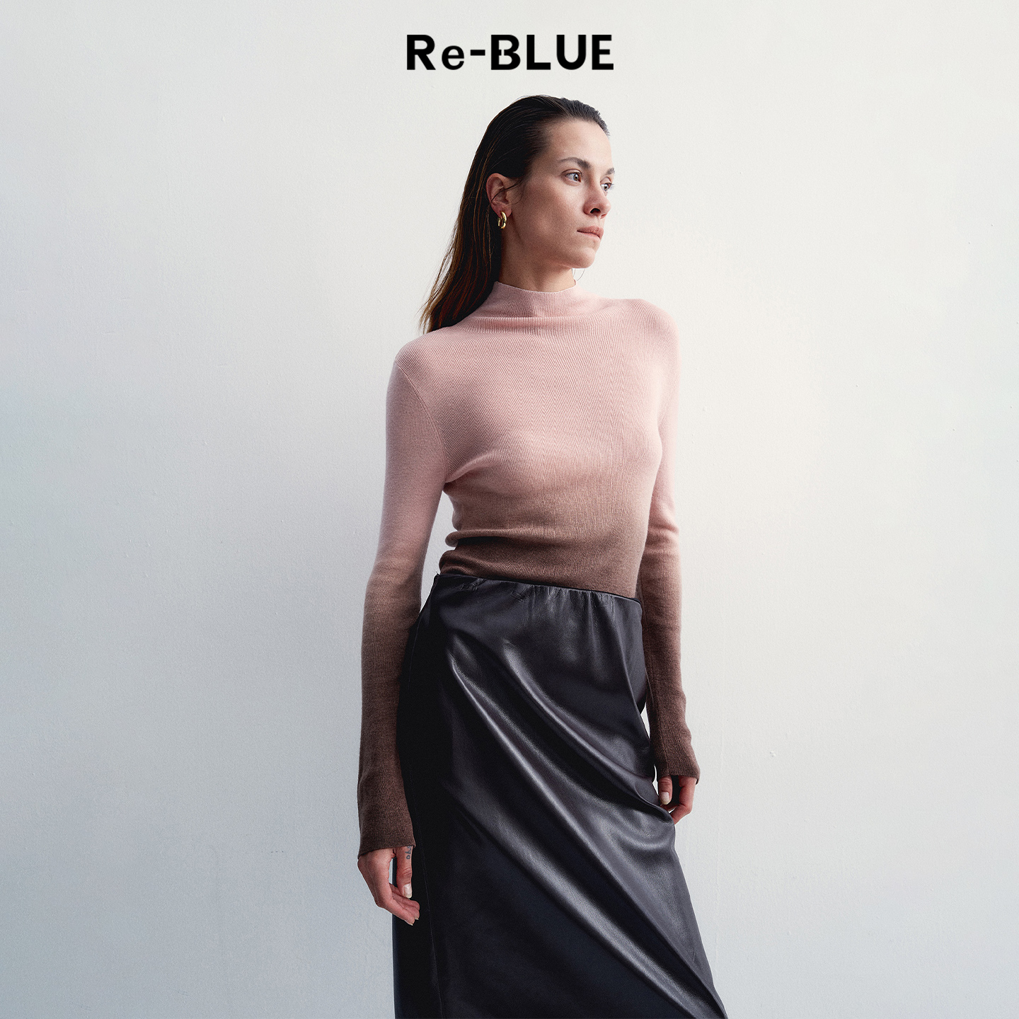 Re-BLUE舒适百搭渐变针织衫上衣