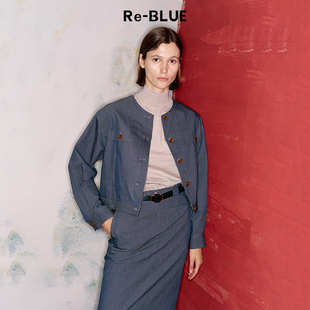 牛仔外套 时髦短款 BLUE轻奢优雅女装
