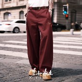 九色鹿 赤灵 新款 碧海潮生 中国风国潮刺绣纯棉休闲弯刀长裤