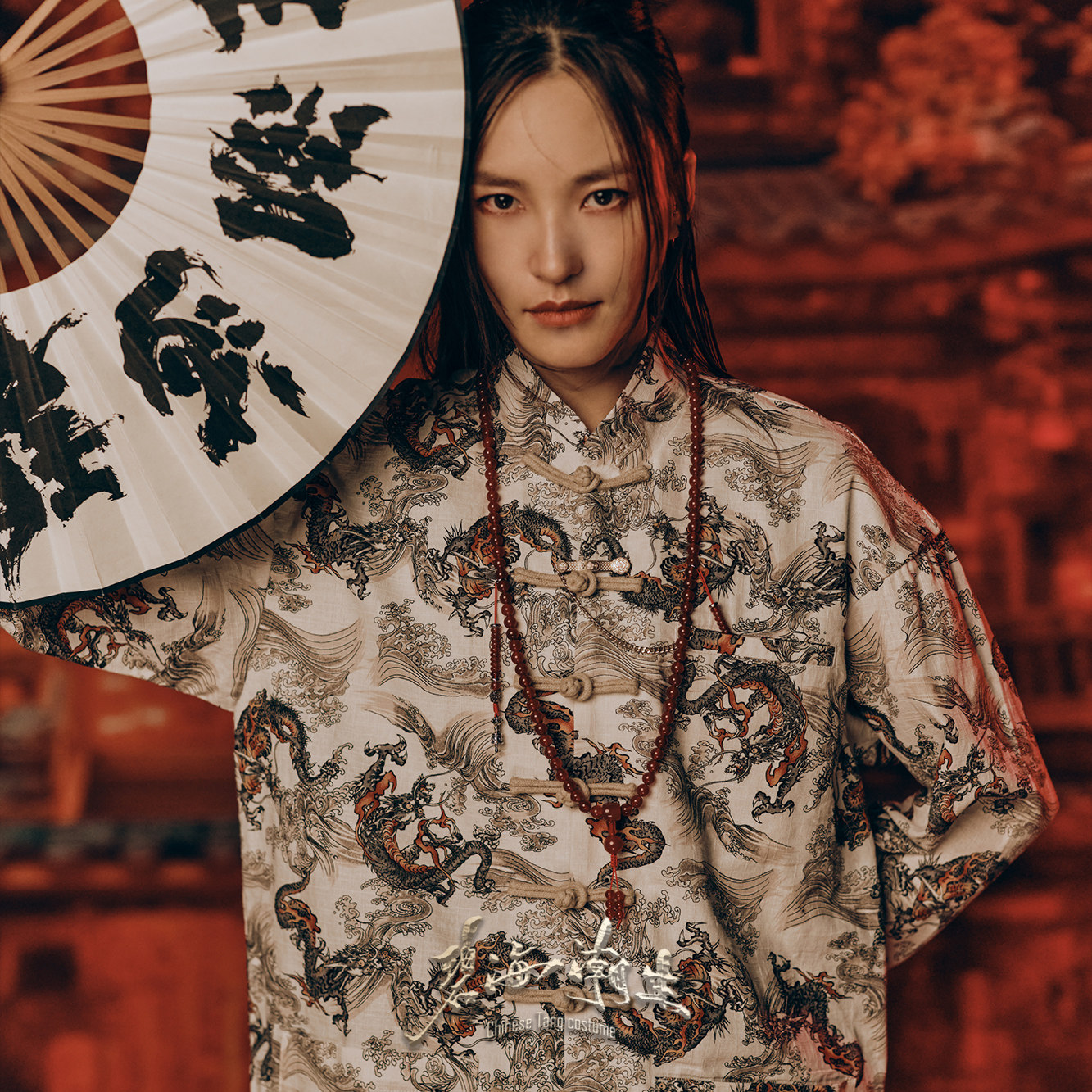 碧海潮生【白龙王】秋冬新款原创中国风国潮中式休闲印花唐装外套,男装,唐装,淘宝优惠券,粉丝福利购,淘宝优惠卷